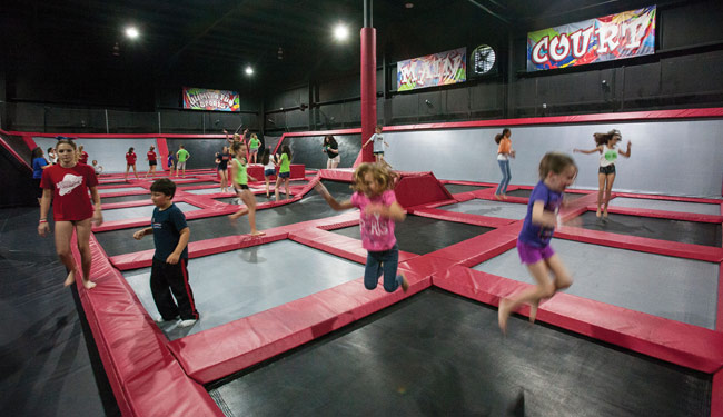 Jumpin' Fun Sports trampoline park uses BEAM virtual playgrounds as an attraction